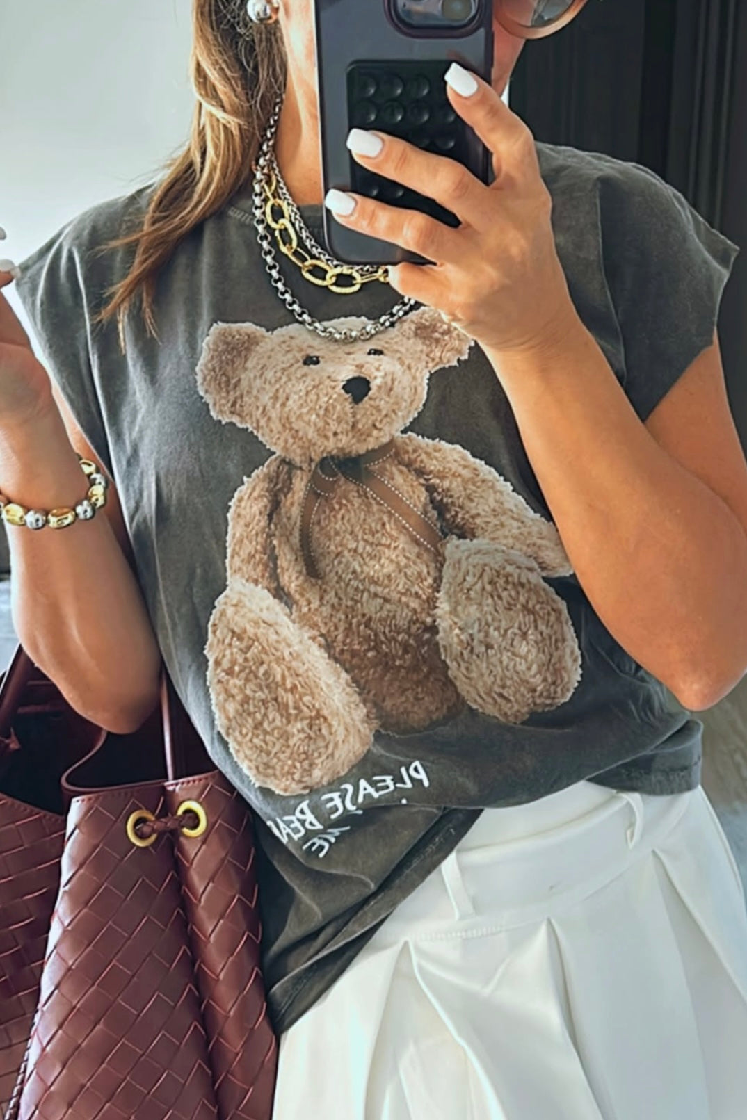 BEAR GREY TSHIRT BLOUSE