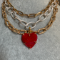 NECKLACE HEART RED