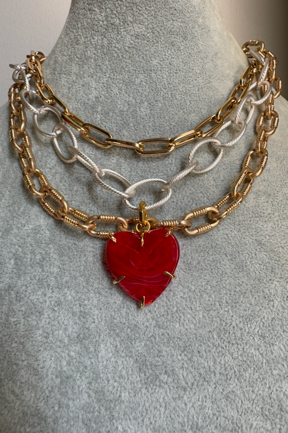 NECKLACE HEART RED