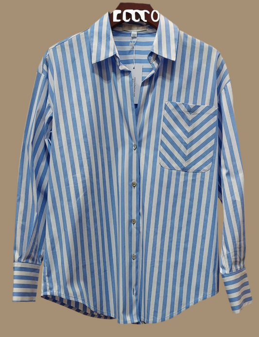 LINES IN BLUE SHIRT