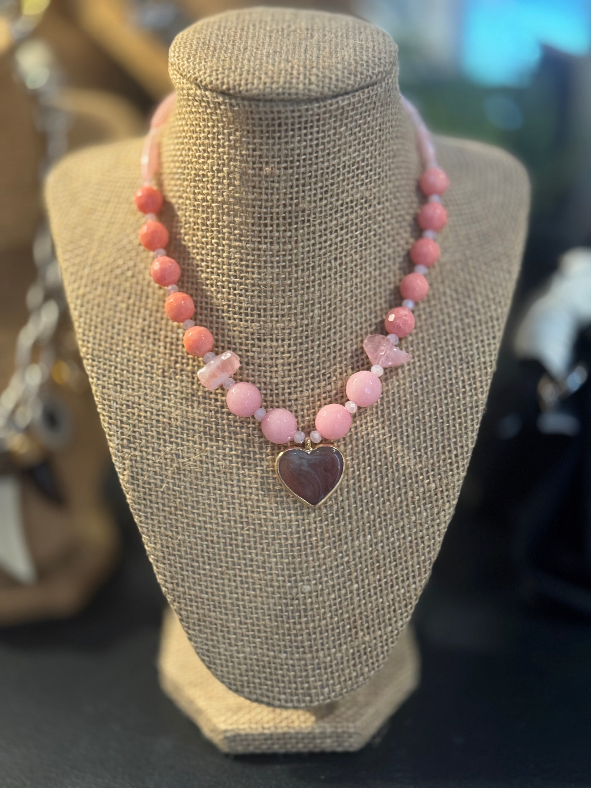 PINK HEART NECKLACE