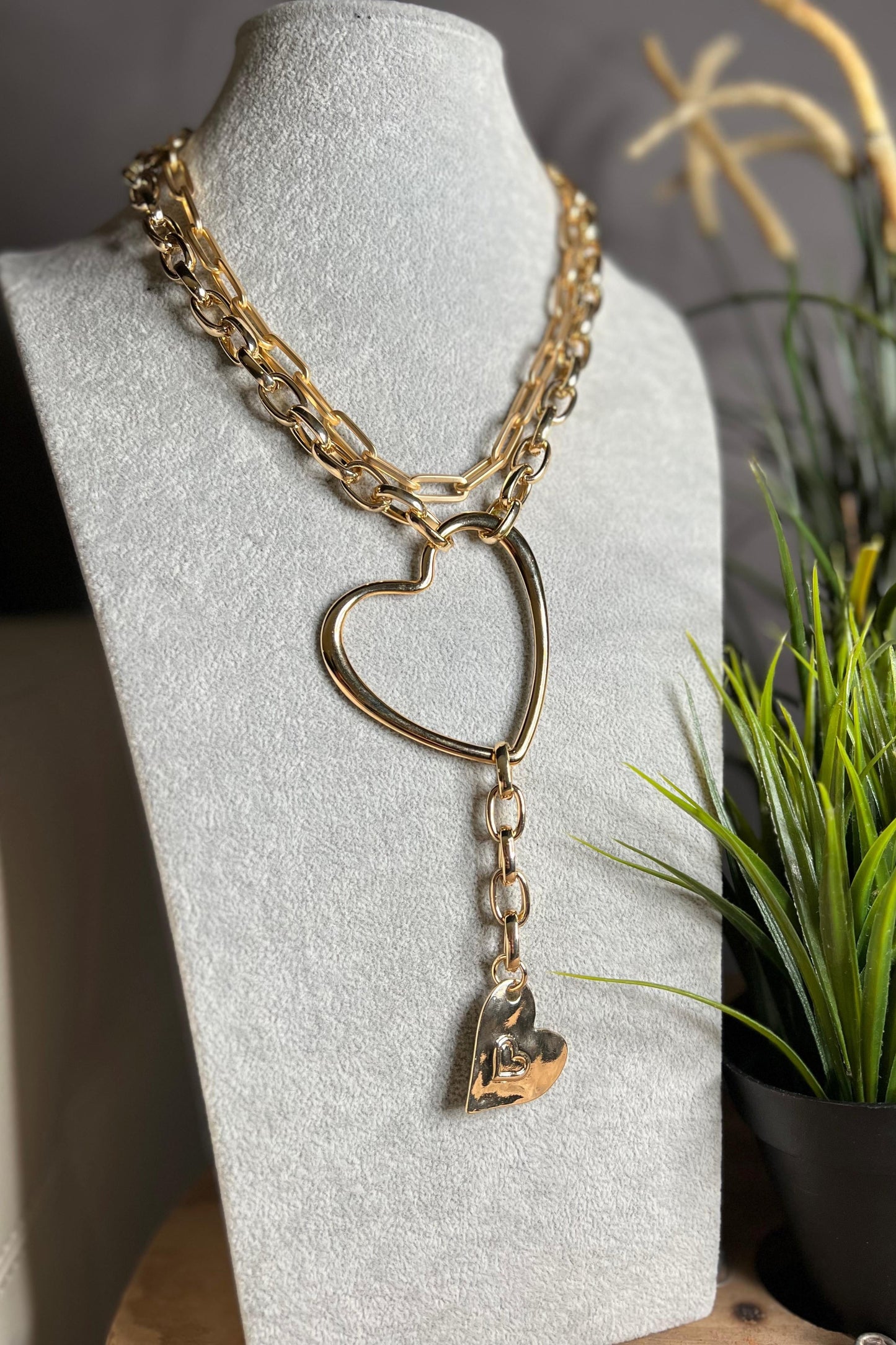 TWO HEARTS GOLD NECKLACE