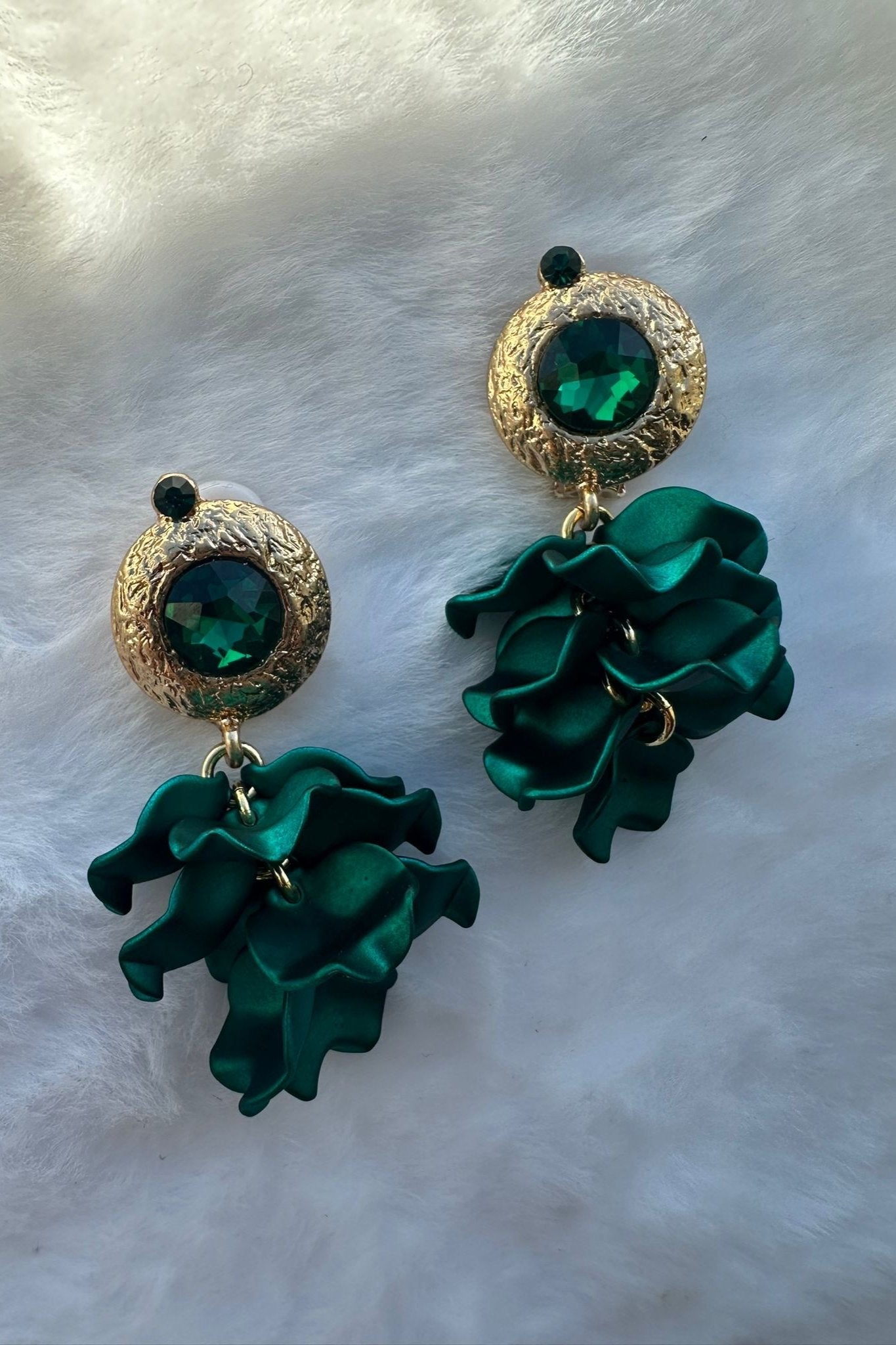 GREEN FLOWERS EARRINGS