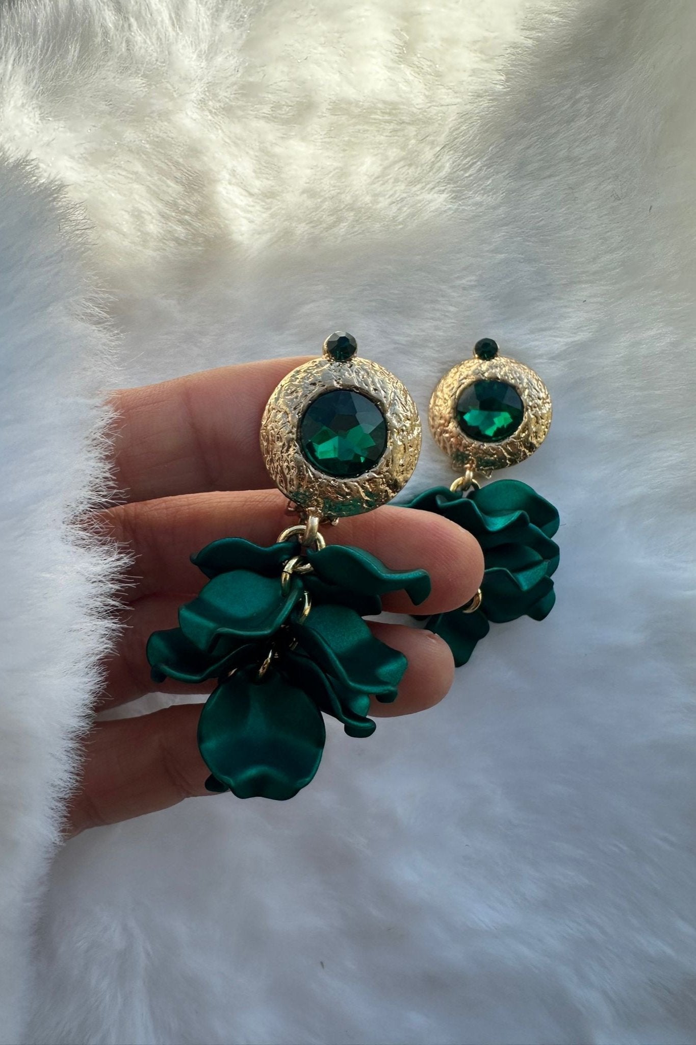 GREEN FLOWERS EARRINGS