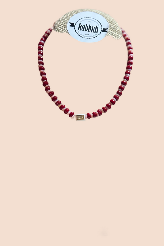RED AND ROSE NECKLACE