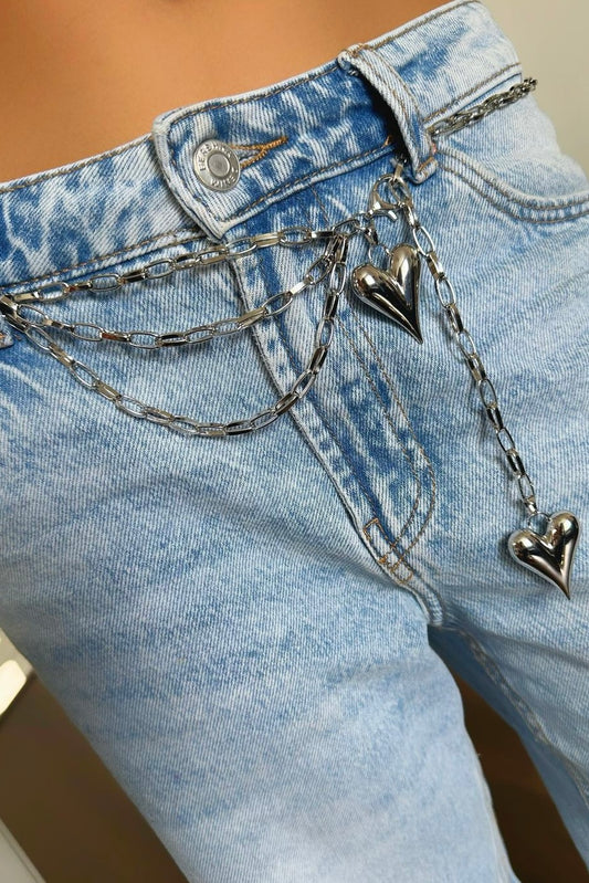 HEARTS SILVER ACCESSORY BELT
