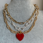 NECKLACE HEART RED