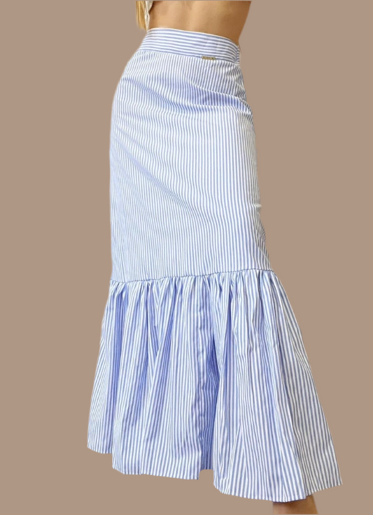 LINES IN BLUE MAXI SKIRT