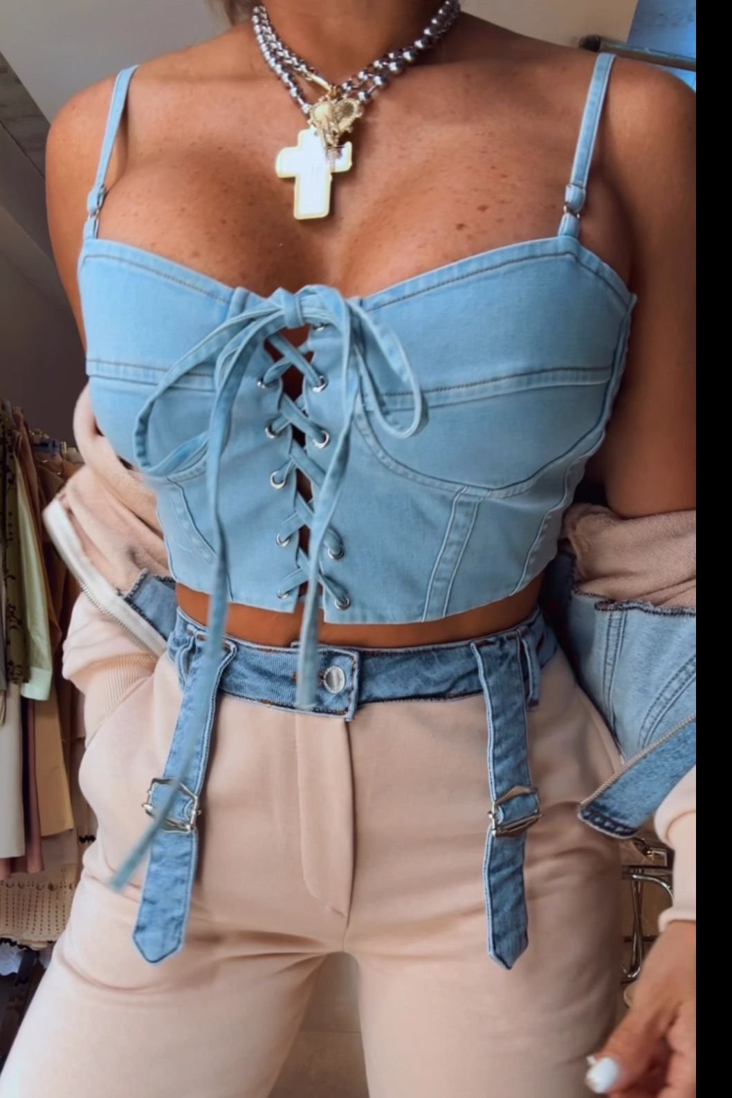 DENIM CORSET TOP